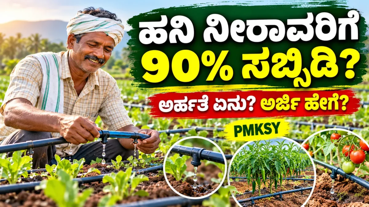ಹನಿ ನೀರಾವರಿ ವ್ಯವಸ್ಥೆ ಮತ್ತು ಪ್ರಧಾನ ಮಂತ್ರಿ ಕೃಷಿ ಸಿಂಚಾಯಿ ಯೋಜನೆ ಕುರಿತ ಚಿತ್ರ