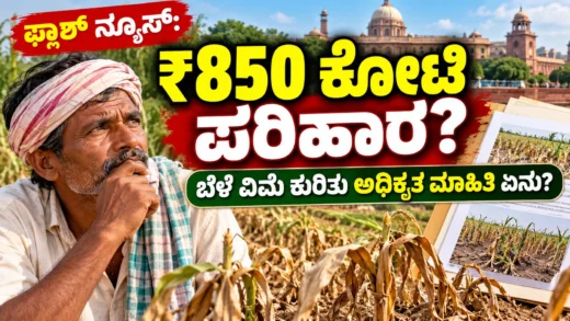 ಕರ್ನಾಟಕದ ಬೆಳೆ ನಷ್ಟ ಪರಿಹಾರ ಮತ್ತು ಬೆಳೆ ವಿಮೆ ಮಾಹಿತಿ ಕುರಿತ ಚಿತ್ರ