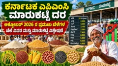 ಕರ್ನಾಟಕ ಎಪಿಎಂಸಿ ಕೃಷಿ ಮಾರುಕಟ್ಟೆಯಲ್ಲಿ ಬೆಳೆಗಳ ದರಗಳ ಮಾಹಿತಿ ನೀಡುವ ಚಿತ್ರ