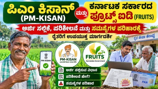 PM-KISAN ಮತ್ತು ಕರ್ನಾಟಕ FRUITS ID ಮೂಲಕ ರೈತ ನೋಂದಣಿ ಮತ್ತು ಅರ್ಜಿ ಪರಿಶೀಲನೆ ಮಾರ್ಗದರ್ಶಿ