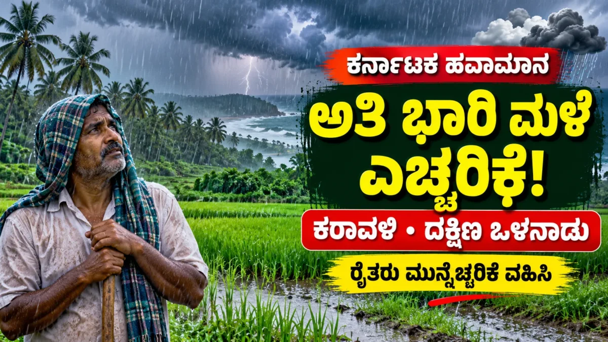 ಕರ್ನಾಟಕದಲ್ಲಿ ಮಳೆ ಎಚ್ಚರಿಕೆಯ ನಡುವೆ ಕೃಷಿ ಹೊಲ ಮತ್ತು ರೈತರ ಚಿತ್ರ