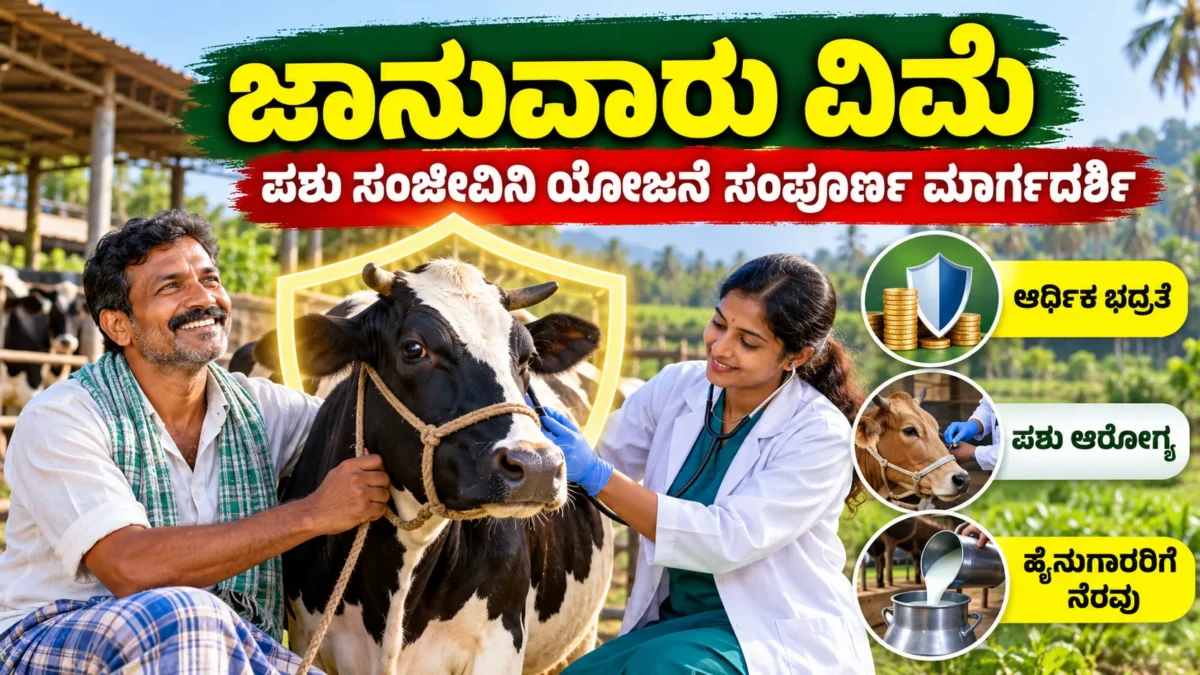 ಜಾನುವಾರು ವಿಮೆ ಮತ್ತು ಪಶು ಸಂಜೀವಿನಿ ಸೇವೆಗಳ ಹಸು ಸಾಕಾಣಿಕೆ ಚಿತ್ರ