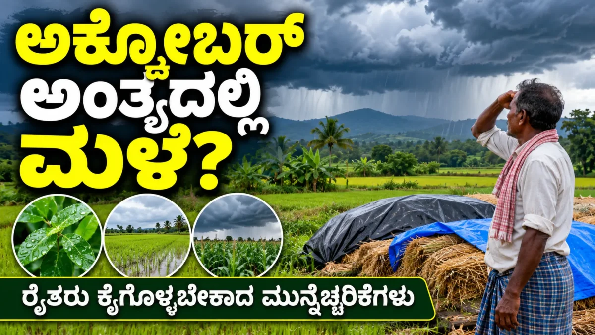 ಕರ್ನಾಟಕದ ಹೊಲದಲ್ಲಿ ಮಳೆಗಾಲದ ಹವಾಮಾನ ಮುನ್ಸೂಚನೆಯನ್ನು ಸೂಚಿಸುವ ಕೃಷಿ ಚಿತ್ರ