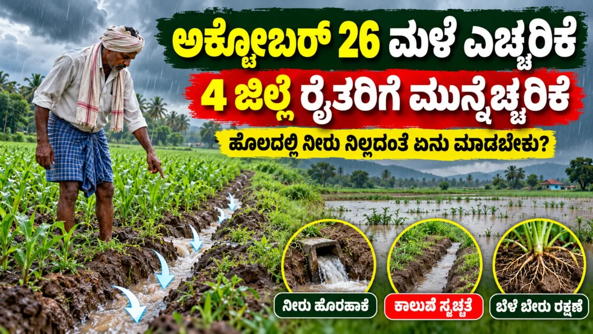 ಕರ್ನಾಟಕ ಮಳೆ ಮುನ್ಸೂಚನೆ ಹಾಗೂ ಕೃಷಿ ಬೆಳೆಗಳನ್ನು ಮಳೆಯಿಂದ ರಕ್ಷಿಸುವ ಮುನ್ನೆಚ್ಚರಿಕೆ ಚಿತ್ರ
