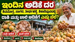 ಶಿವಮೊಗ್ಗ ಸಾಗರ ತೀರ್ಥಹಳ್ಳಿ ಶಿಕಾರಿಪುರ ಅಡಿಕೆ ಮಾರುಕಟ್ಟೆ ದರ ಮಾಹಿತಿ ಚಿತ್ರ