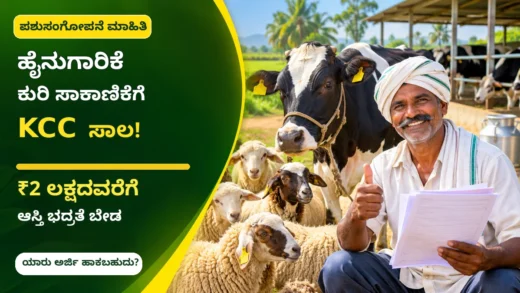 ಹಸು ಮತ್ತು ಕುರಿ ಸಾಕಾಣಿಕೆಗೆ ಕಿಸಾನ್ ಕ್ರೆಡಿಟ್ ಕಾರ್ಡ್ ಮಾಹಿತಿ ಕುರಿತ ಚಿತ್ರ