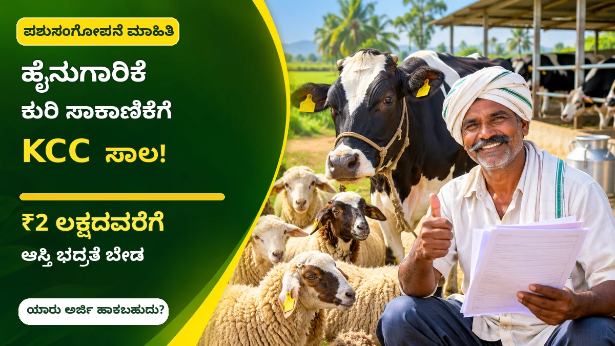 ಹಸು ಮತ್ತು ಕುರಿ ಸಾಕಾಣಿಕೆಗೆ ಕಿಸಾನ್ ಕ್ರೆಡಿಟ್ ಕಾರ್ಡ್ ಮಾಹಿತಿ ಕುರಿತ ಚಿತ್ರ