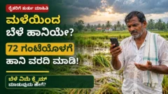 ಮಳೆಯಿಂದ ಬೆಳೆ ಹಾನಿ ಮತ್ತು PMFBY ಬೆಳೆ ವಿಮೆ ಕ್ಲೈಮ್ ವಿಧಾನ ಕುರಿತ ಕನ್ನಡ ಮಾಹಿತಿ ಚಿತ್ರ