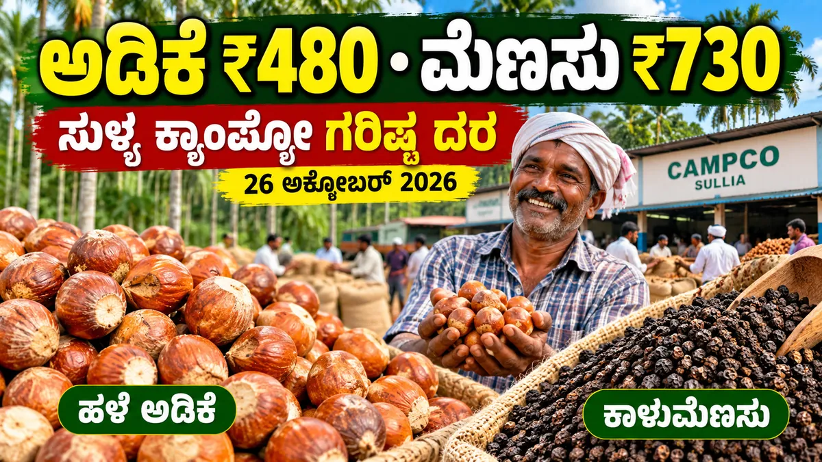 ಸುಳ್ಯ ಕ್ಯಾಂಪ್ಕೋ ಅಡಿಕೆ ಮತ್ತು ಕಾಳುಮೆಣಸು ಮಾರುಕಟ್ಟೆ ದರ ಮಾಹಿತಿ