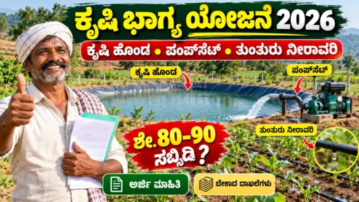 ಕೃಷಿ ಭಾಗ್ಯ ಯೋಜನೆಯ ಕೃಷಿ ಹೊಂಡ ಮತ್ತು ನೀರಾವರಿ ಸೌಲಭ್ಯ ಚಿತ್ರ
