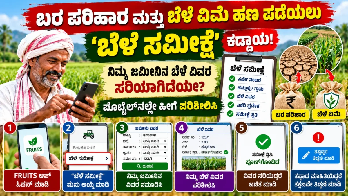 ಕರ್ನಾಟಕ ರೈತರ ಬೆಳೆ ಸಮೀಕ್ಷೆ ಹಾಗೂ ಜಮೀನಿನ ಬೆಳೆ ದಾಖಲೆ ಪರಿಶೀಲನೆ ಕುರಿತ ಚಿತ್ರ