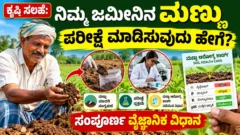 ರೈತ ಮಣ್ಣಿನ ಮಾದರಿ ಸಂಗ್ರಹಿಸಿ ಮಣ್ಣು ಪರೀಕ್ಷೆ ಮಾಡಿಸುವ ಪ್ರಕ್ರಿಯೆಯ ಮಾಹಿತಿ ಚಿತ್ರ
