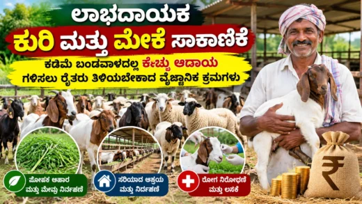 ಕುರಿ ಮತ್ತು ಮೇಕೆ ಸಾಕಾಣಿಕೆಯ ಕೊಟ್ಟಿಗೆ ಹಾಗೂ ಗ್ರಾಮೀಣ ಪಶುಸಂಗೋಪನೆಯ ಚಿತ್ರ