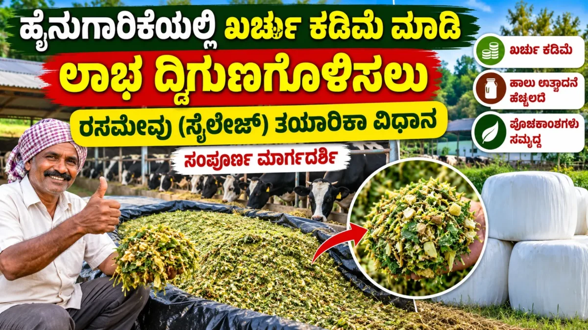 ಹೈನುಗಾರಿಕೆಗೆ ಹಸಿರು ಮೇವು ಸಂಗ್ರಹಿಸುವ ಸೈಲೇಜ್ ತಯಾರಿಕೆಯ ಚಿತ್ರ